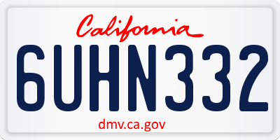 CA license plate 6UHN332