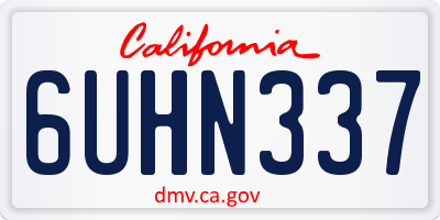 CA license plate 6UHN337