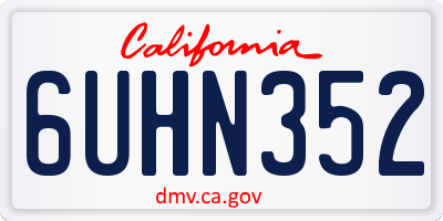 CA license plate 6UHN352
