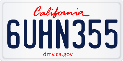 CA license plate 6UHN355