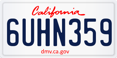 CA license plate 6UHN359
