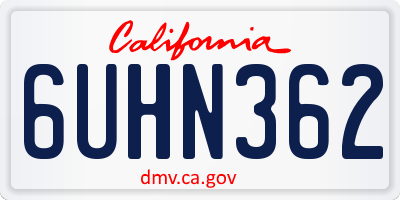 CA license plate 6UHN362