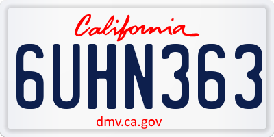 CA license plate 6UHN363