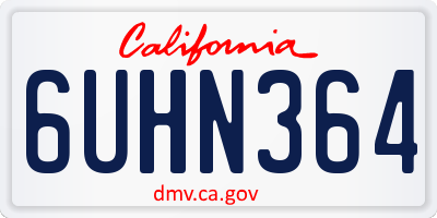 CA license plate 6UHN364