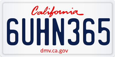 CA license plate 6UHN365