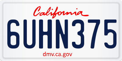 CA license plate 6UHN375