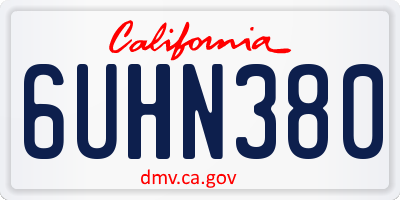 CA license plate 6UHN380