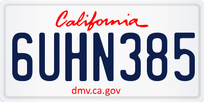 CA license plate 6UHN385