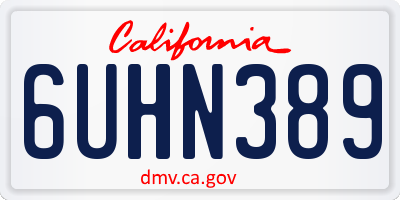 CA license plate 6UHN389