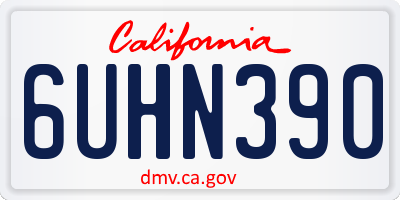 CA license plate 6UHN390