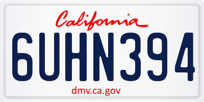 CA license plate 6UHN394
