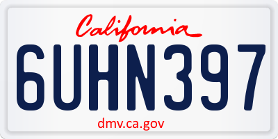 CA license plate 6UHN397