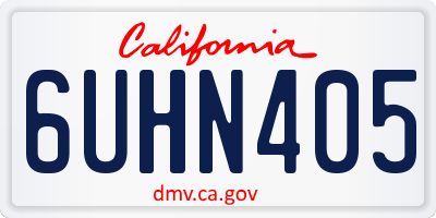 CA license plate 6UHN405