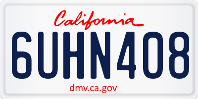 CA license plate 6UHN408
