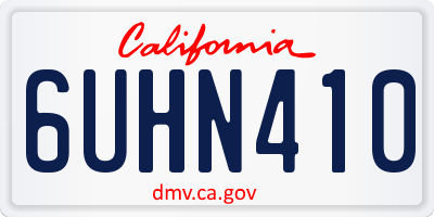 CA license plate 6UHN410