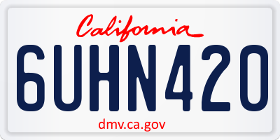 CA license plate 6UHN420