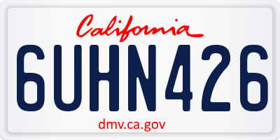 CA license plate 6UHN426