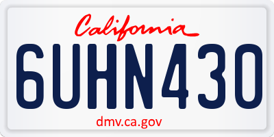 CA license plate 6UHN430