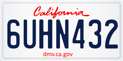CA license plate 6UHN432