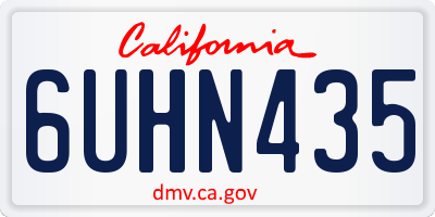 CA license plate 6UHN435