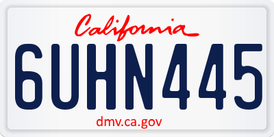 CA license plate 6UHN445