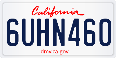 CA license plate 6UHN460