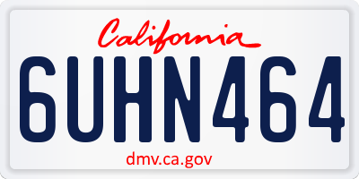 CA license plate 6UHN464