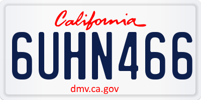 CA license plate 6UHN466