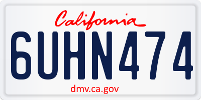 CA license plate 6UHN474
