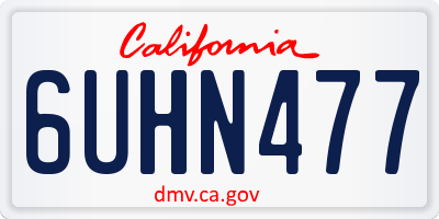 CA license plate 6UHN477