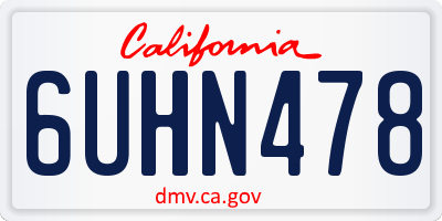 CA license plate 6UHN478