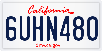 CA license plate 6UHN480