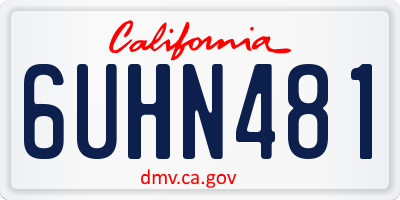 CA license plate 6UHN481