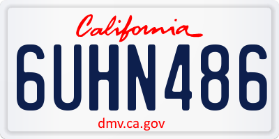 CA license plate 6UHN486