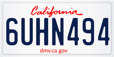 CA license plate 6UHN494