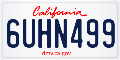 CA license plate 6UHN499