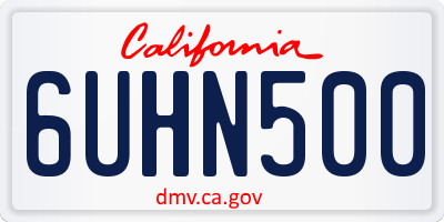 CA license plate 6UHN500