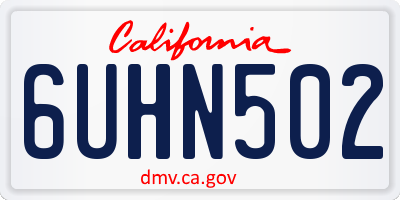 CA license plate 6UHN502