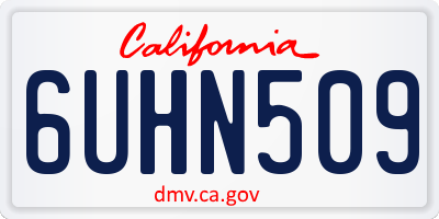 CA license plate 6UHN509