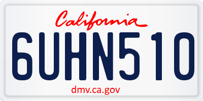 CA license plate 6UHN510