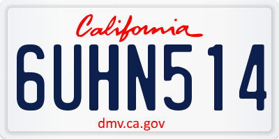 CA license plate 6UHN514