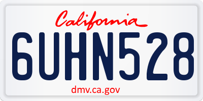CA license plate 6UHN528