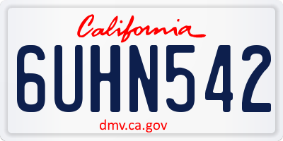 CA license plate 6UHN542