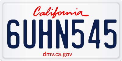 CA license plate 6UHN545