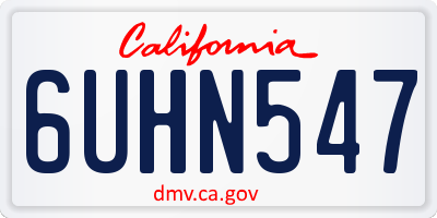 CA license plate 6UHN547