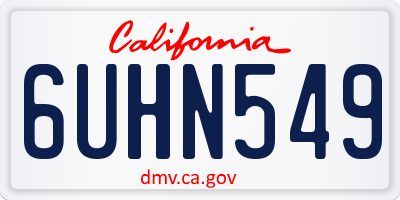 CA license plate 6UHN549