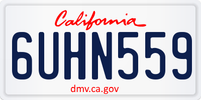 CA license plate 6UHN559