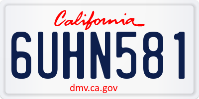 CA license plate 6UHN581