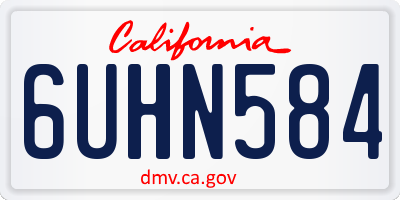 CA license plate 6UHN584
