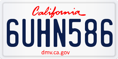 CA license plate 6UHN586